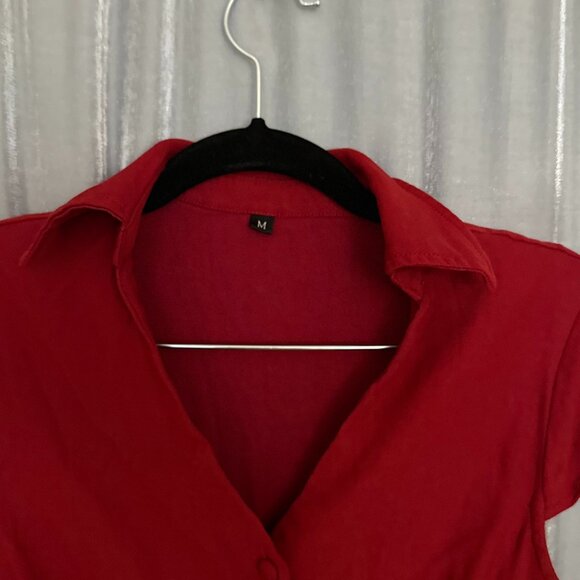 fit and flare midi red dress - Picture 2 of 9